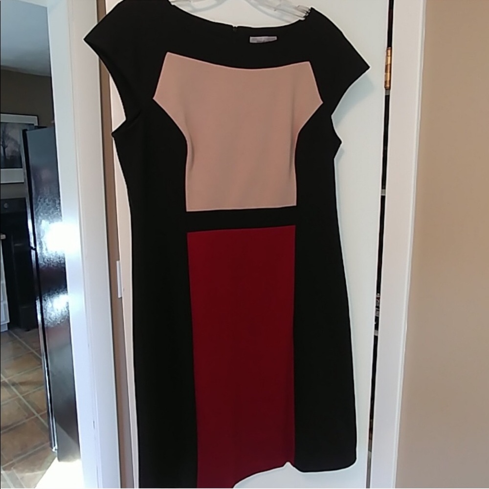 💃 Chic Colorblock Sheath Dress - Picture 5 of 8